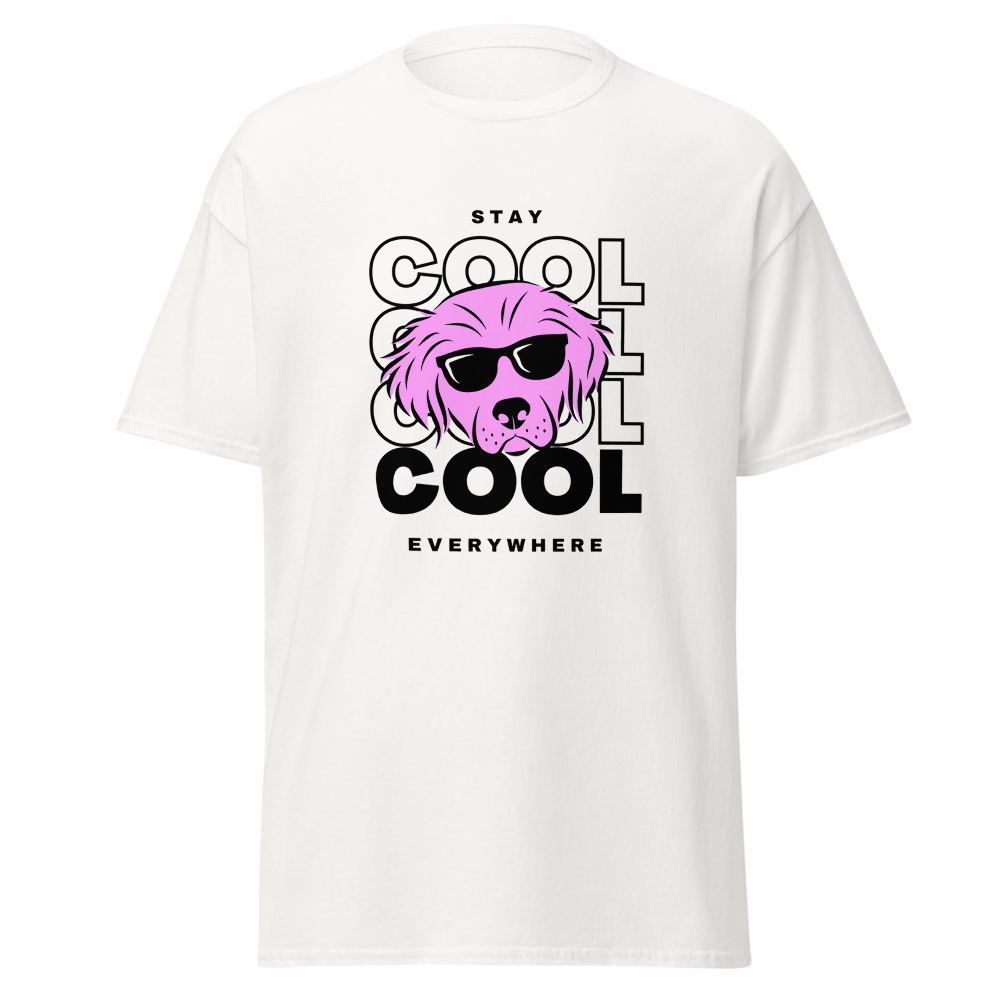 Pink Doggy Chill Graphic T Shirt