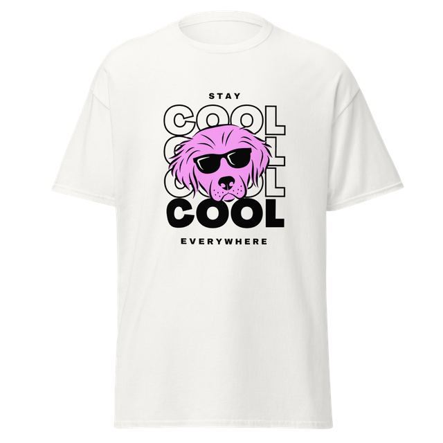 Pink Doggy Chill Graphic T Shirt