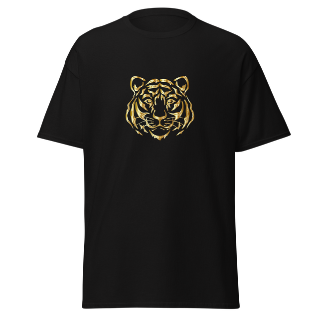 Golden Tiger Face Graphic T-Shirt