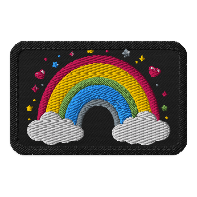 Cute Rainbow & Clouds Black Backpack for Girls