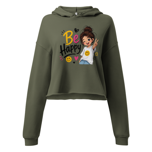 Be Happy Women’s Cropped Hoodie