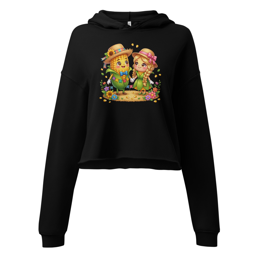 Cute Corn Couple cropped hoodie