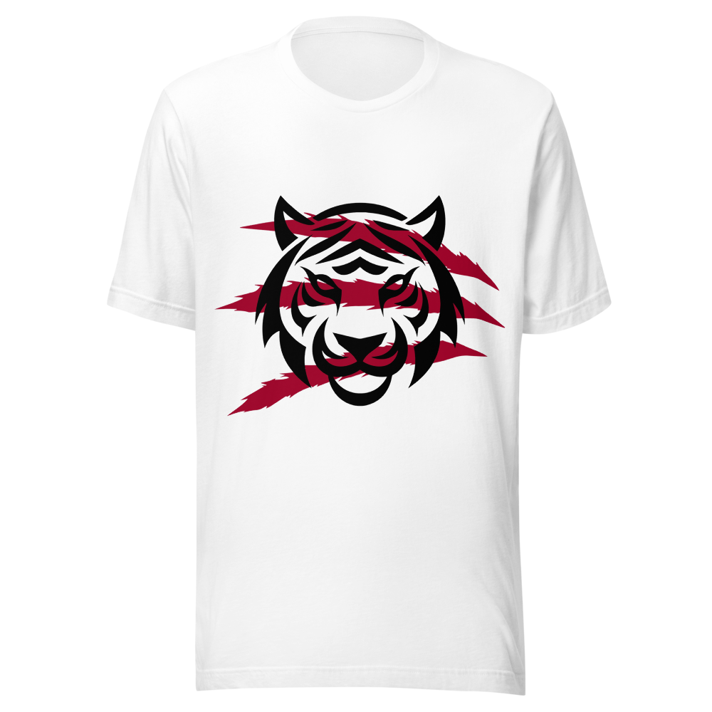 Bold Red‑Black Tiger Head – Hand Drawn Original Em