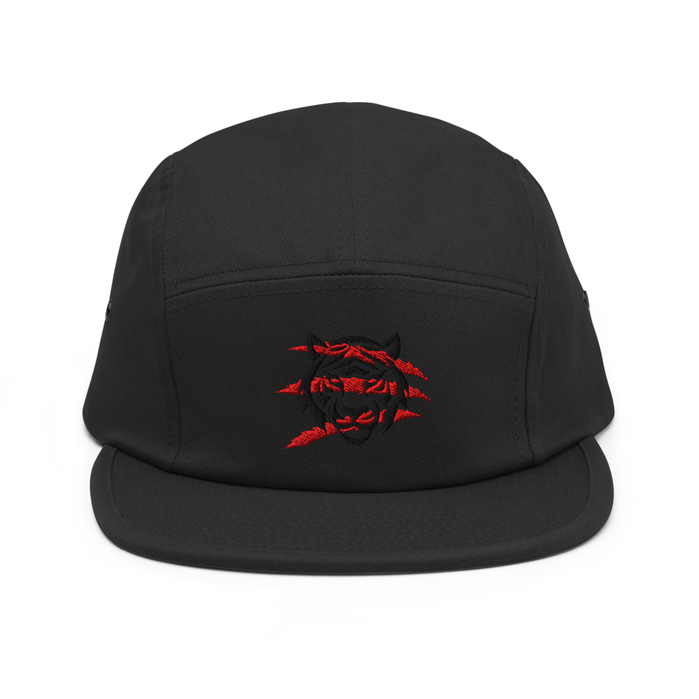 Bold Red Tiger Embroidered Cap – Hand‑Drawn Signat