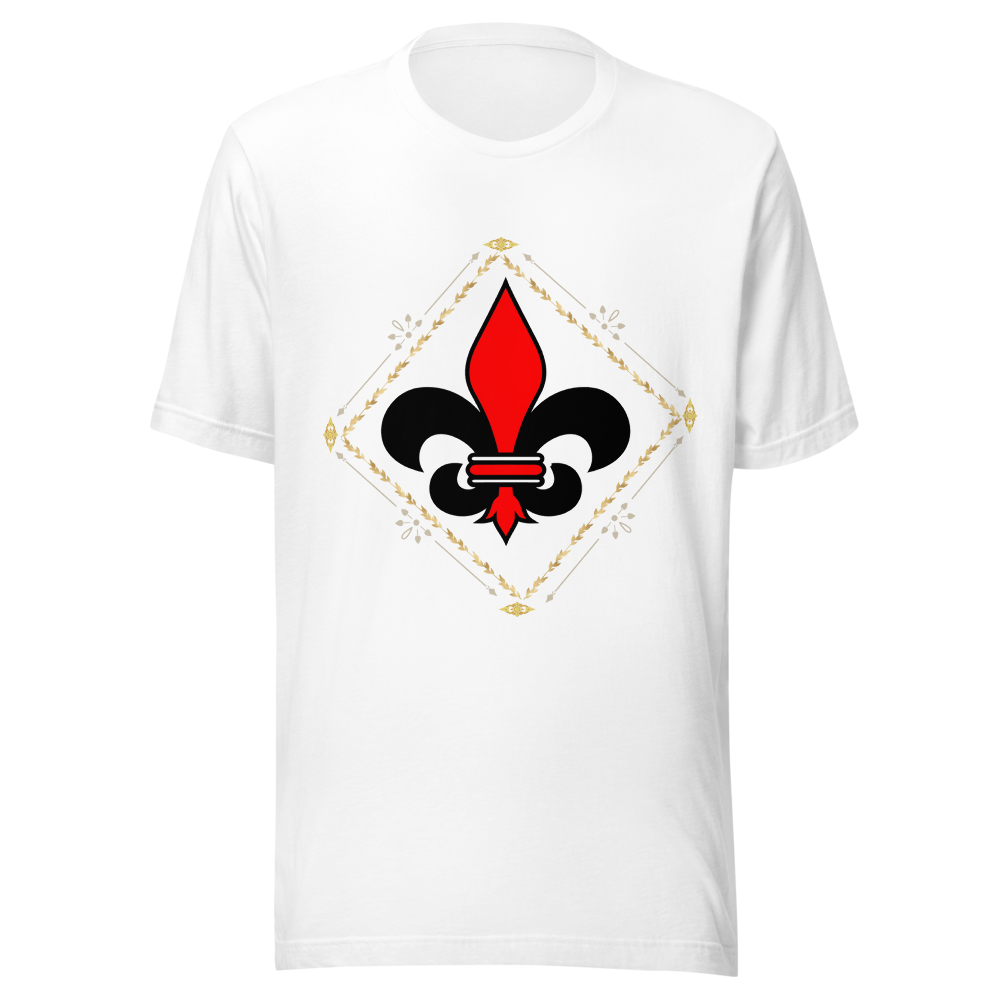 Red & Black Fleur‑de‑lis Emblem – Hand Drawn Origi