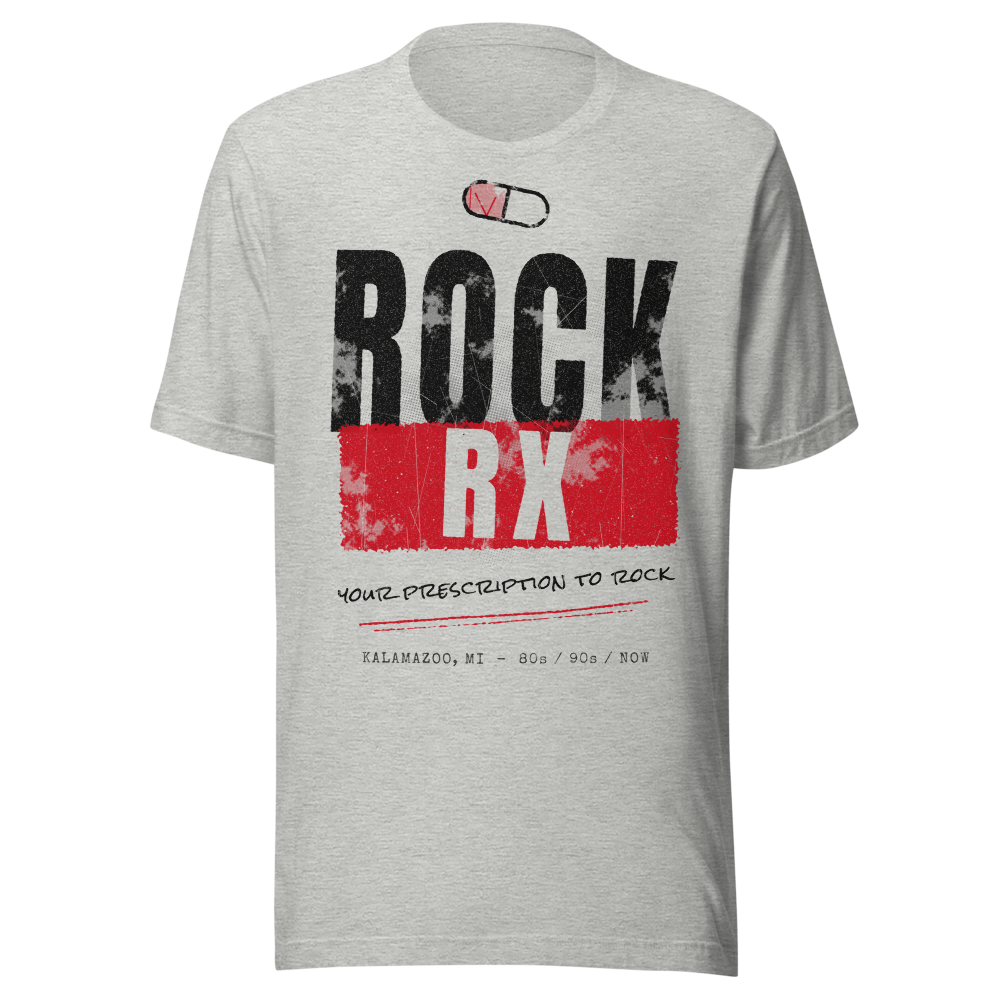 Rock RX Distressed Tee - Light Gray