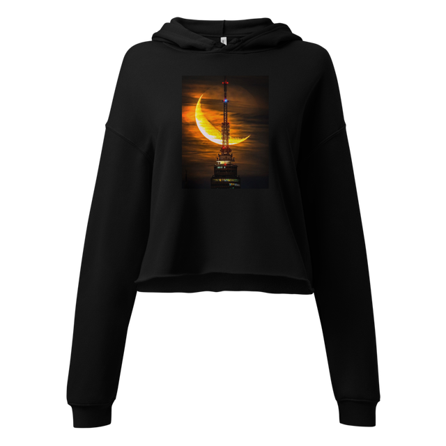 Moon Tower Cropped Hoodie For Women