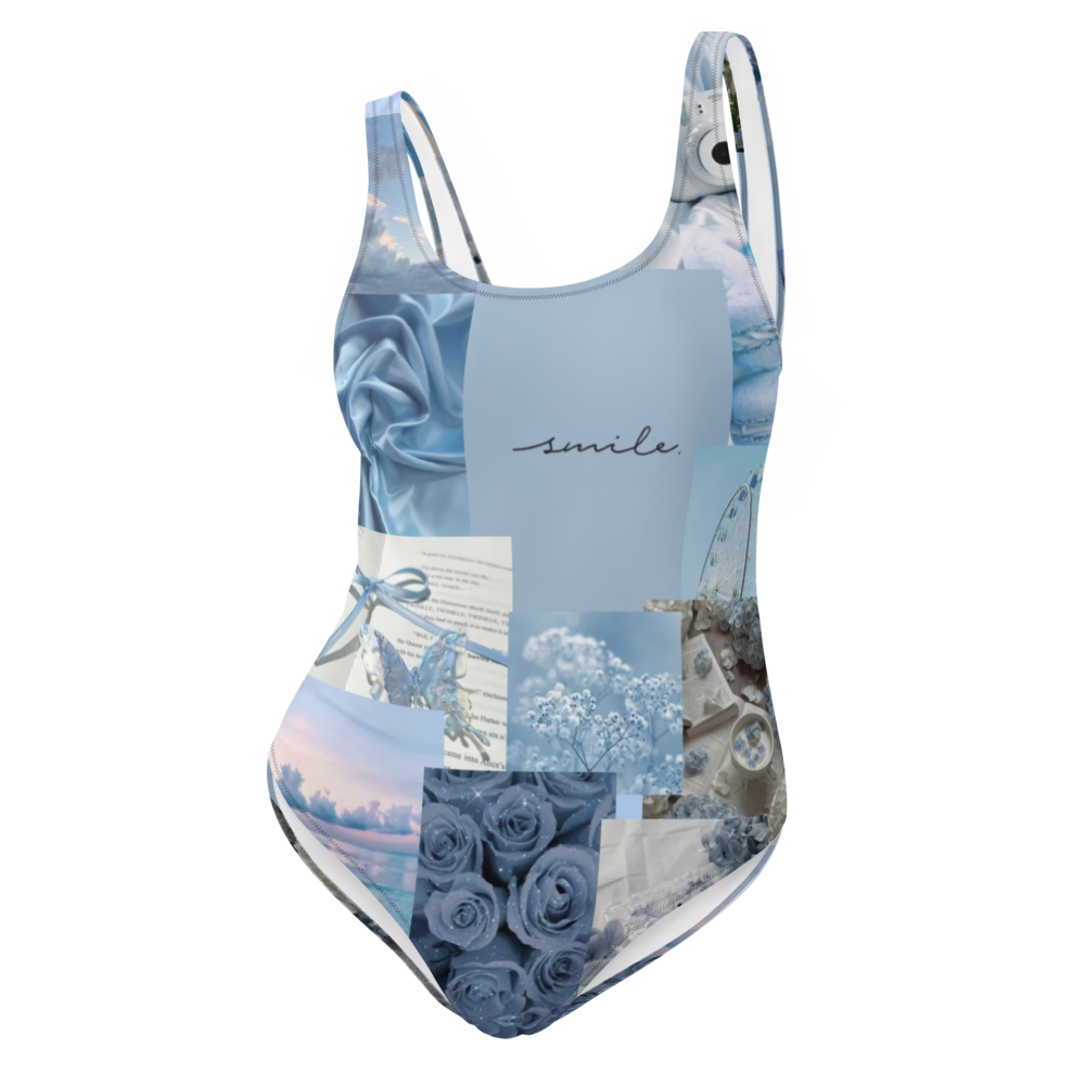 Aesthetic Blue💙🌊Collage One-Piece Swimsuit