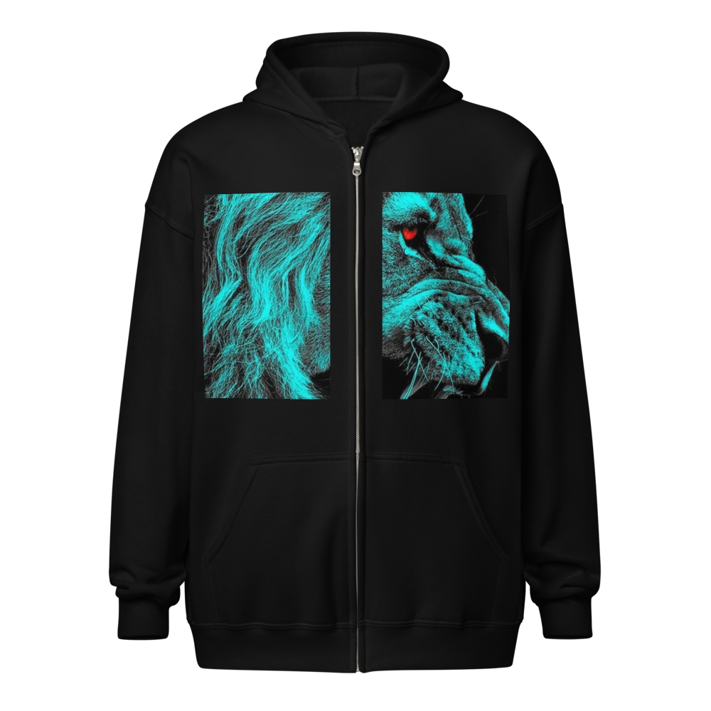 Neon Lion King Zip Hoodie - Gildan 18600