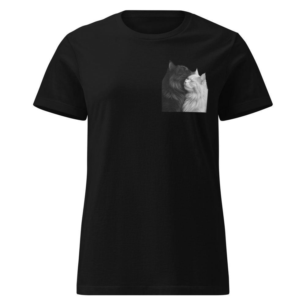 Twin Cats Soulmate Pocket Tee - Y2K Cat Lovers🐈‍⬛