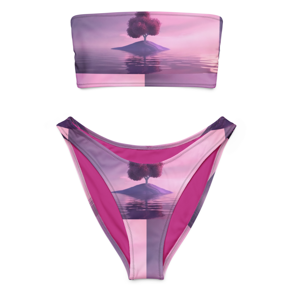 Pink Horizon Bandeau Bikini Set👙💟