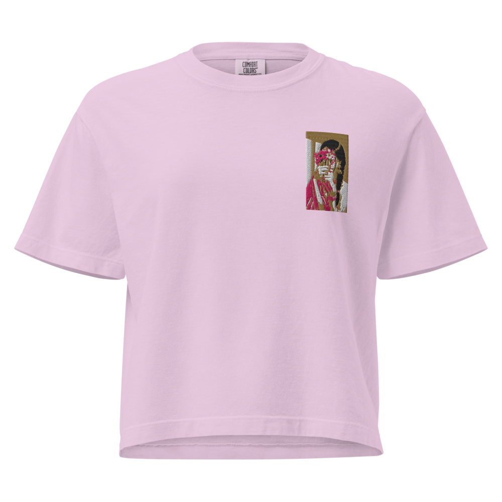 Vintage Portrait Boxy Tee - Pink