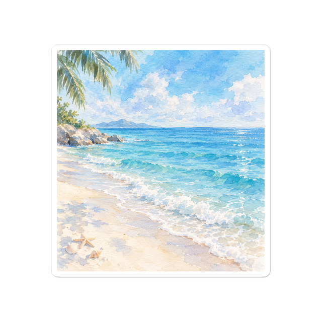 Tropical Watercolor Beach