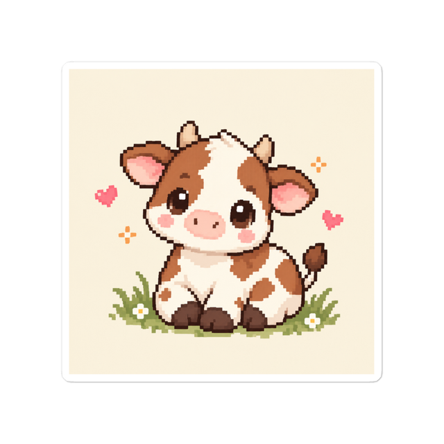 Cute Kawaii Cow Sticker