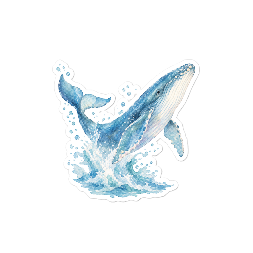 Blue Ocean Whale Vinyl Decal