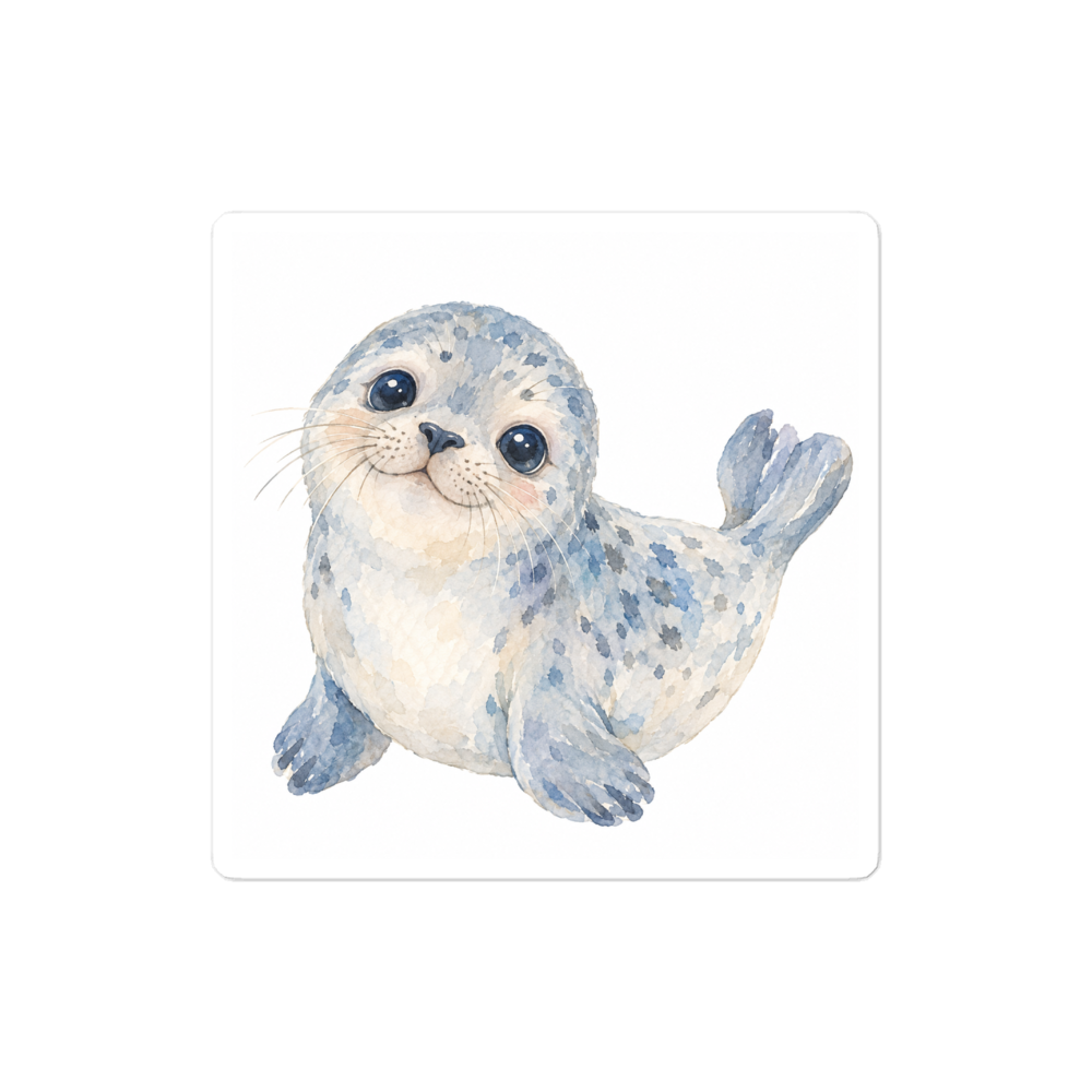 Cute Watercolor Baby Seal Sticker