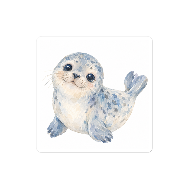 Cute Watercolor Baby Seal Sticker