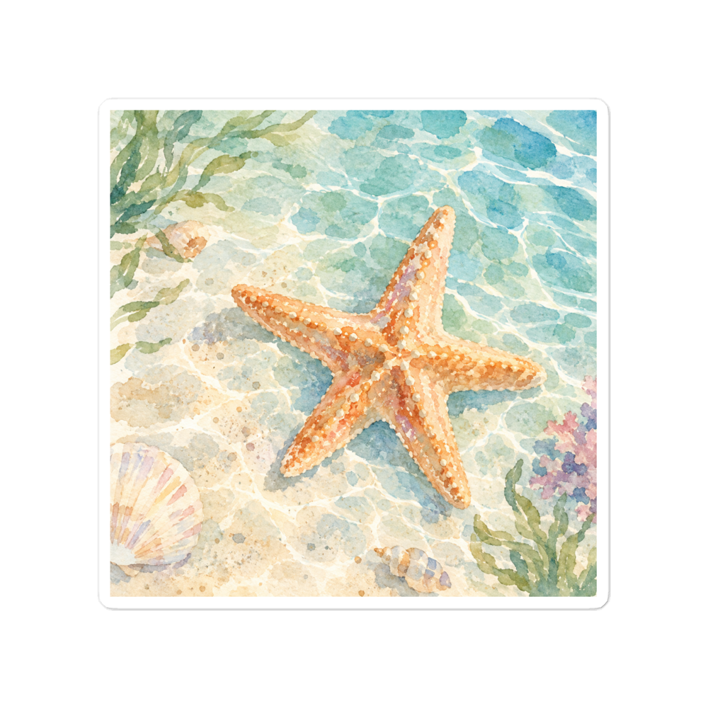 Watercolor Starfish & Tropical Ocean