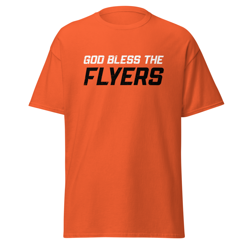 GOD BLESS THE FLYERS ORANGE TEE