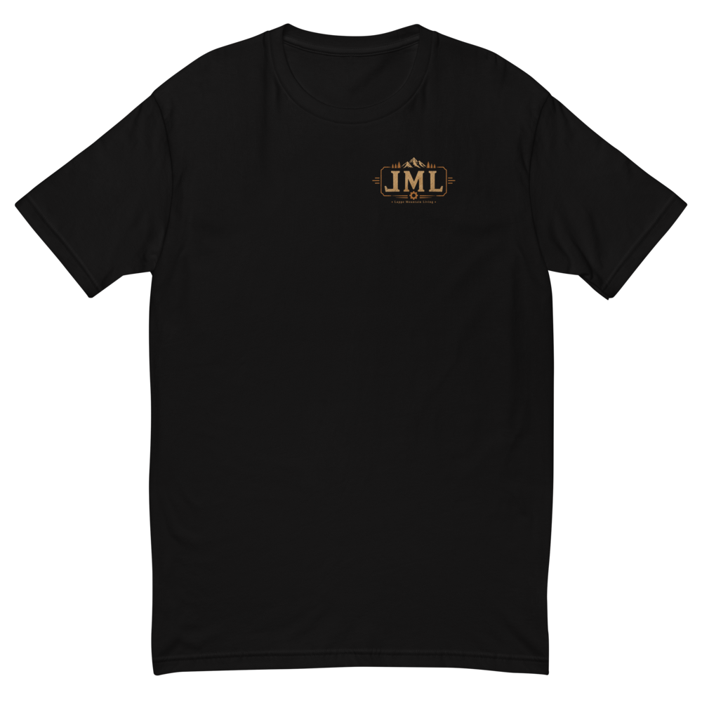 Men's fitted black t-shirt small logo only