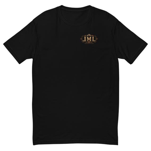 Men's fitted black t-shirt small logo only