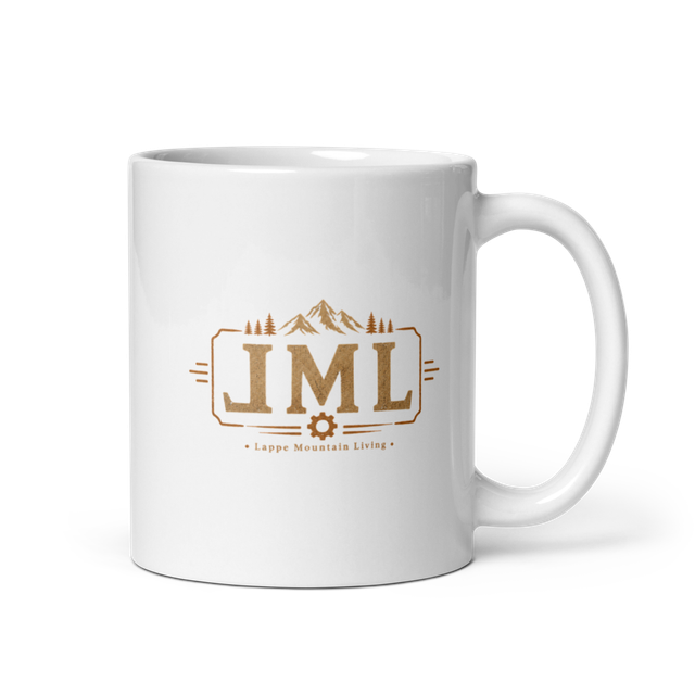 White mug small logo