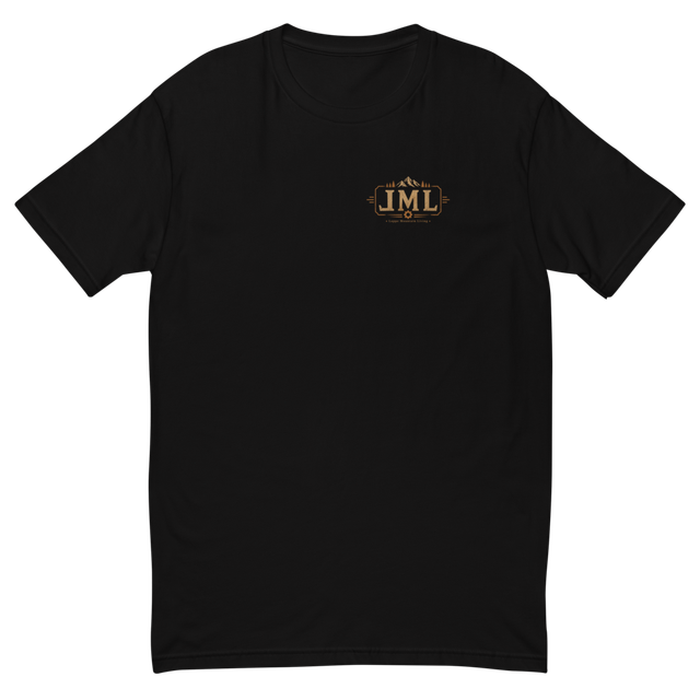 Men's fitted black T-Shirt with small logo front