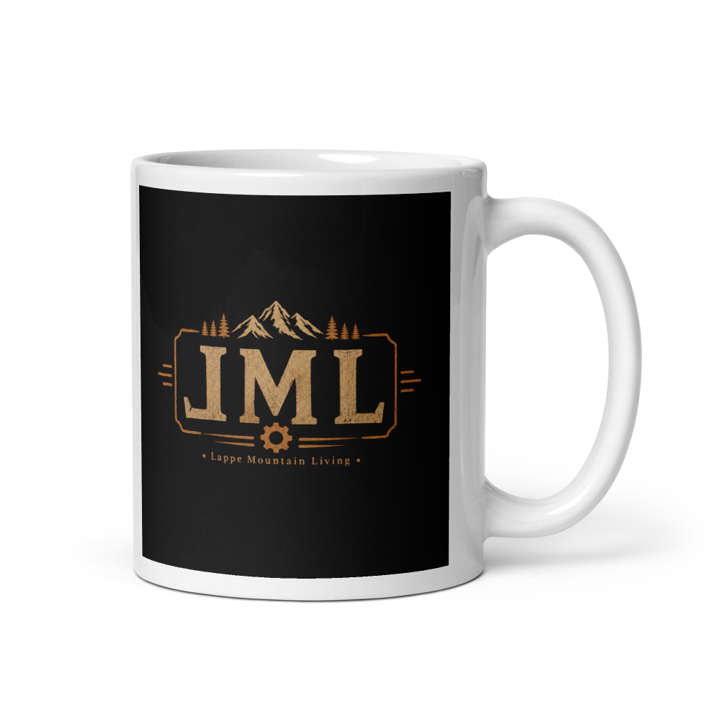 White mug with logo