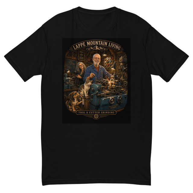 Men's fitted black T-shirt w/picture front