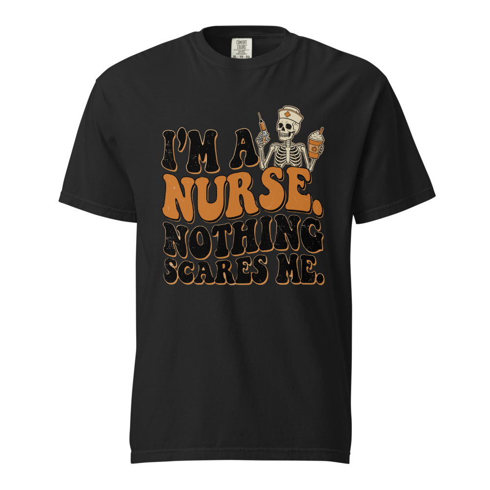 Retro Nurse Skeleton Pumpkin Latte Humor