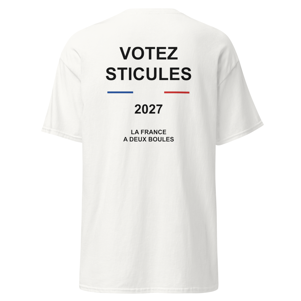 T-shirt "votez sticules 2027" Imprimé arrière