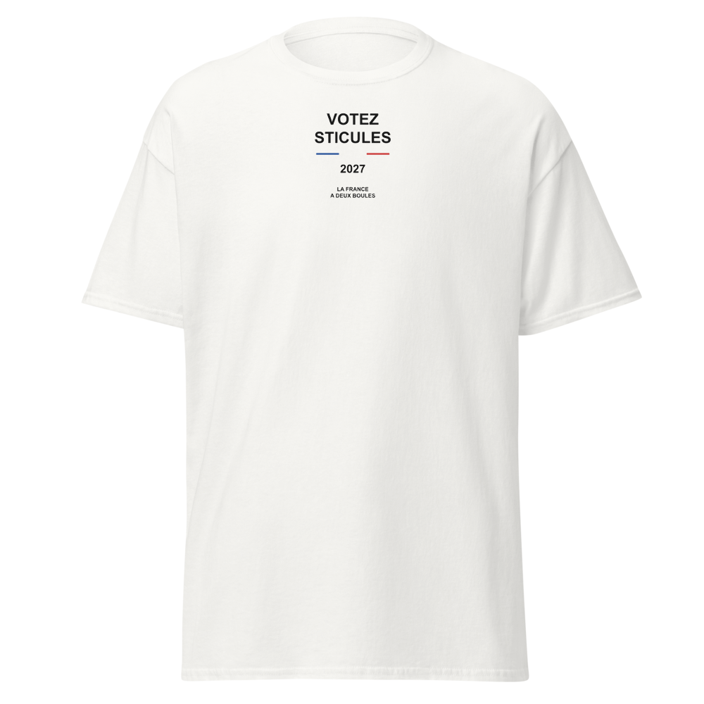 T-shirt "votez sticules" Imprimé avant-arrière