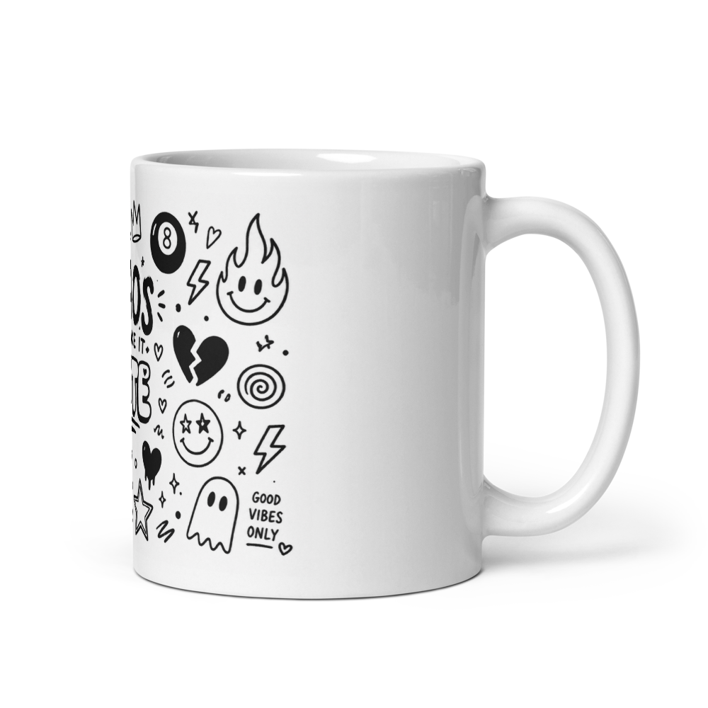 choas but cute hand drawn doodle mug 