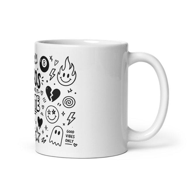 choas but cute hand drawn doodle mug