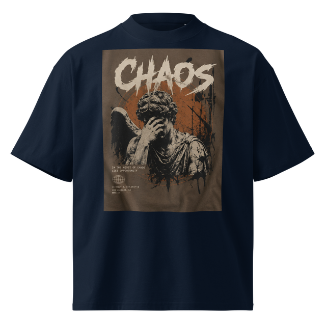 CHAOS Vintage Oversized Streetwear T-Shirt" ya "Gr