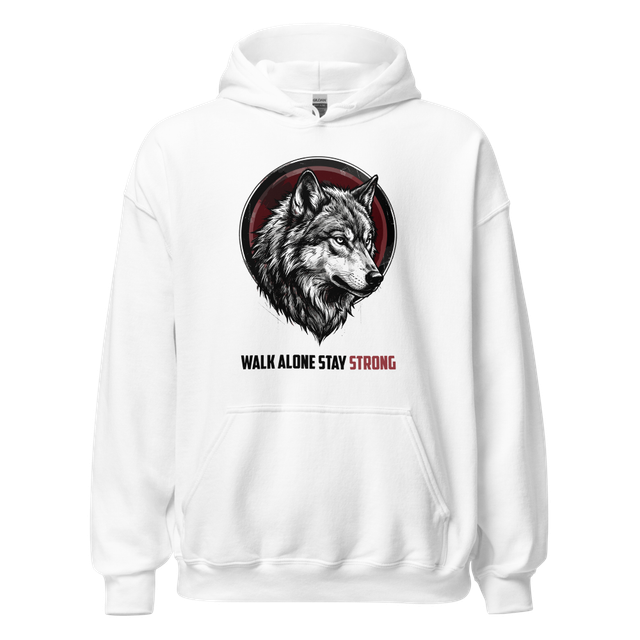 Walk Alone. Stay Strong. | Premium Wolf Hoodie