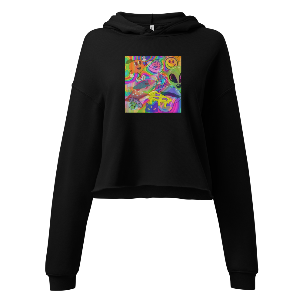 black cropped hoodie