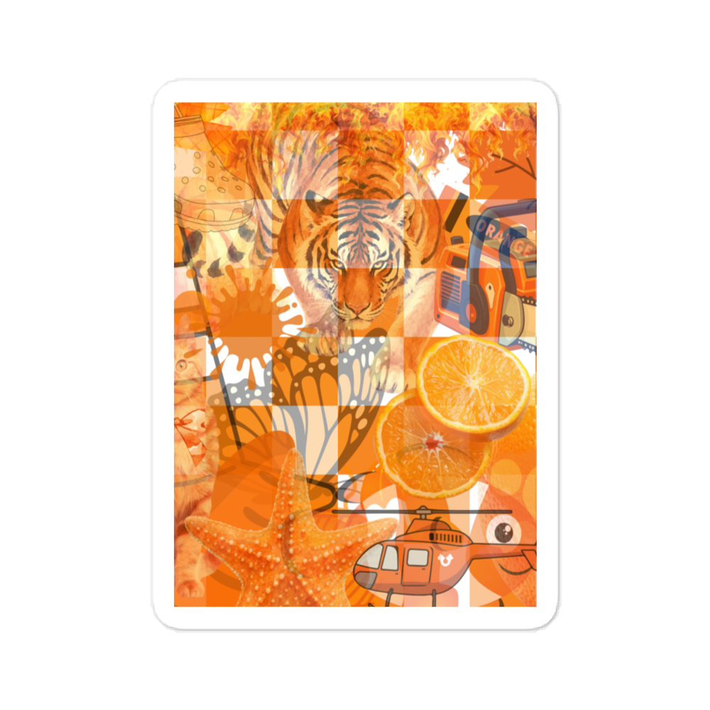 Orange trippy sticker