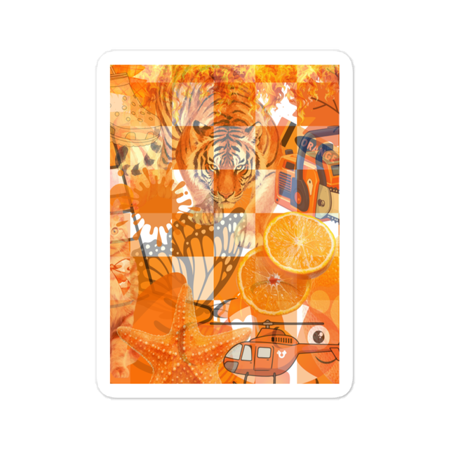 Orange trippy sticker