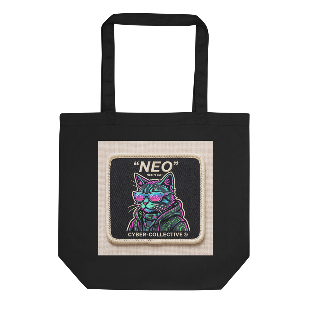 Futuristic Cyber Cat Aesthetic Tote