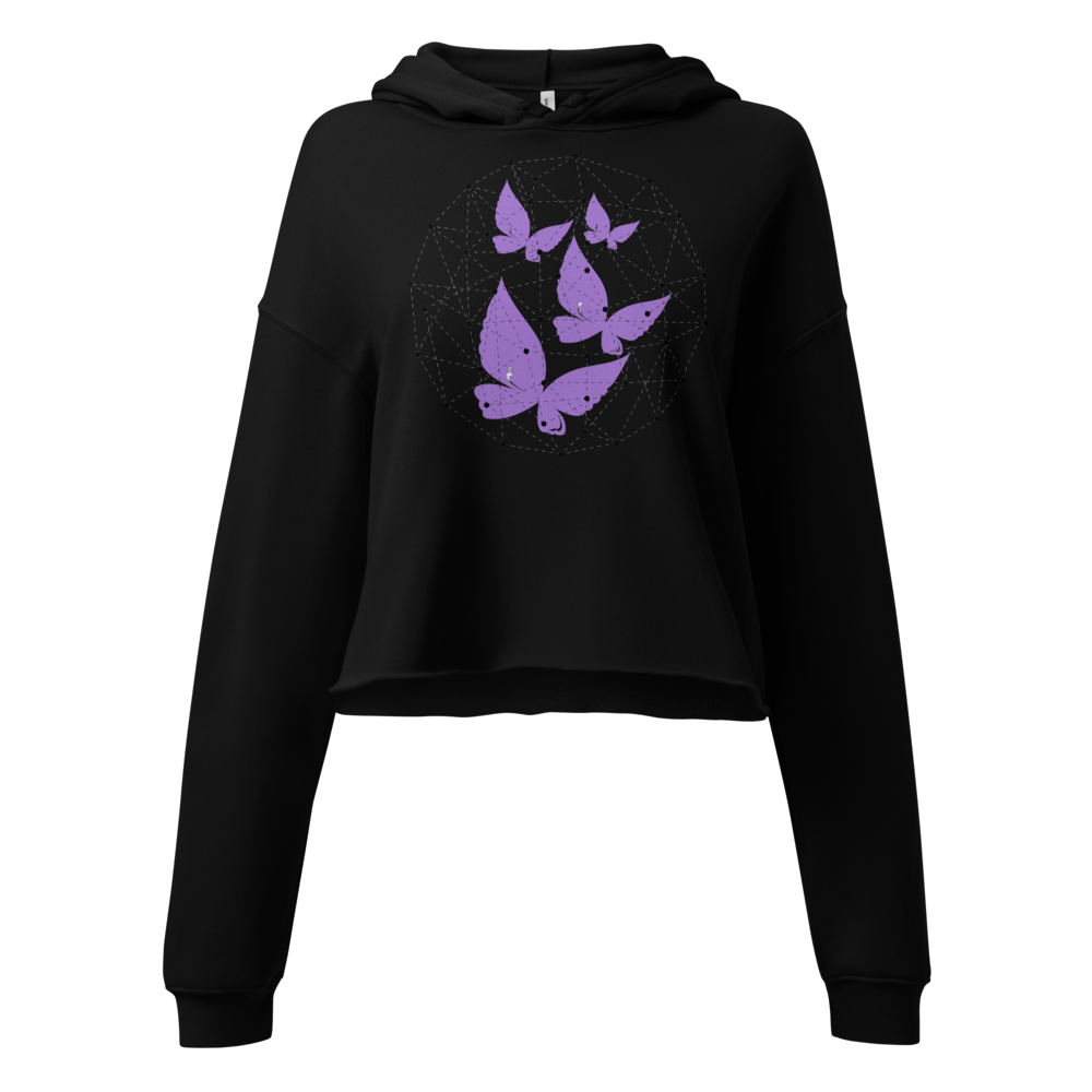 Butterfly Grace Women's Cropped Hoodie