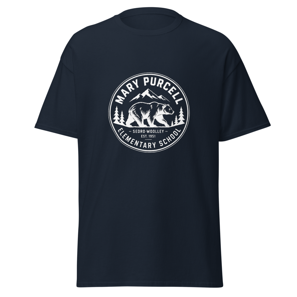 Adult Short Sleeve T Shirt with Mountains Design