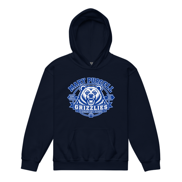 Kids Hooded Sweatshirt with Grizzly Design