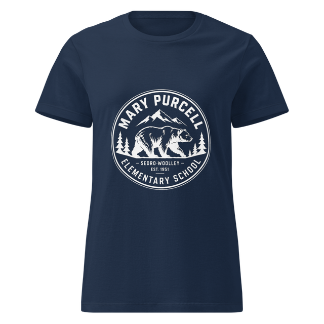 Women's Short Sleeve T Shirt with Mountains Design