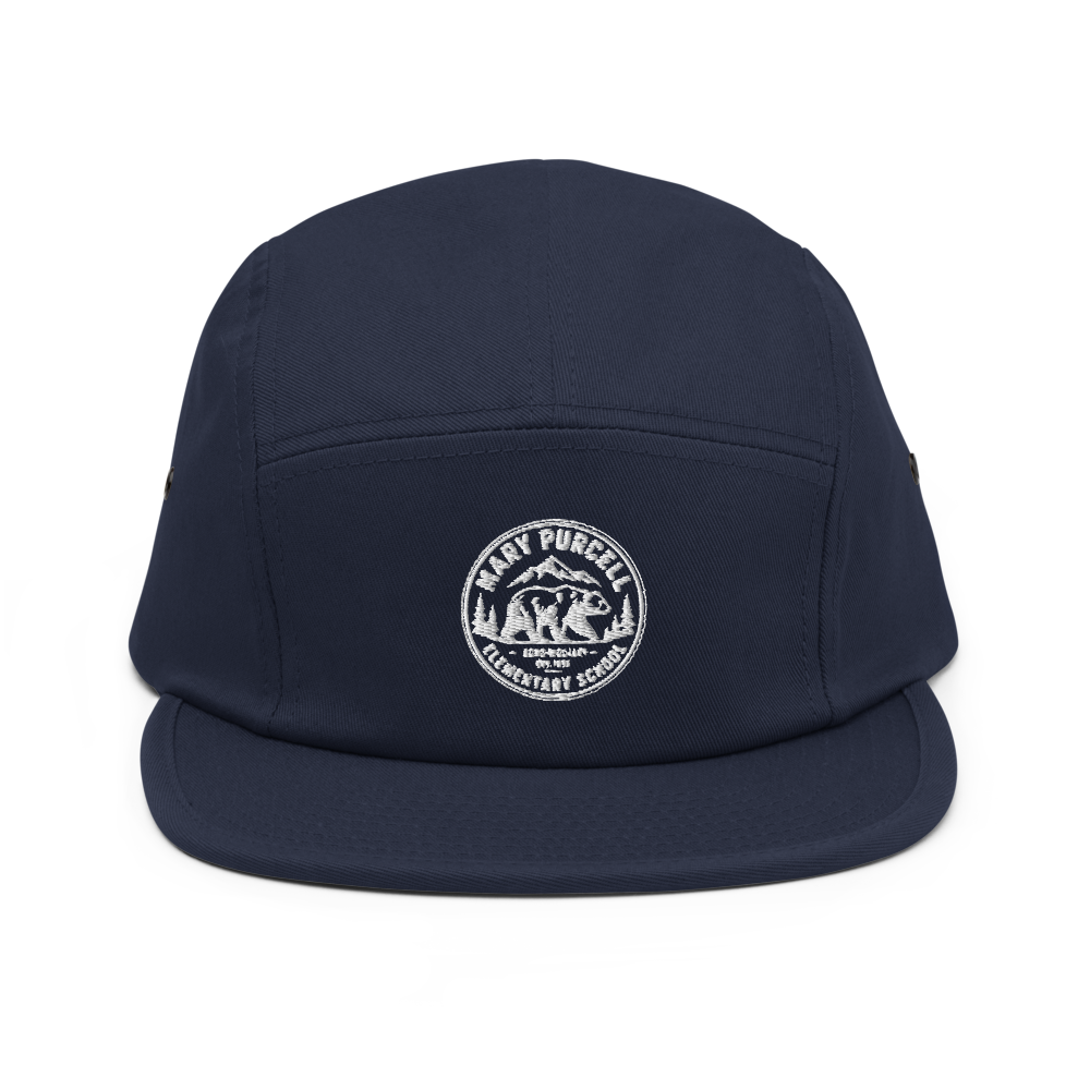 5 Panel Hat with White Mountains Design