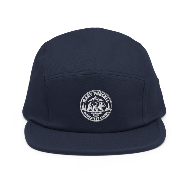 5 Panel Hat with White Mountains Design