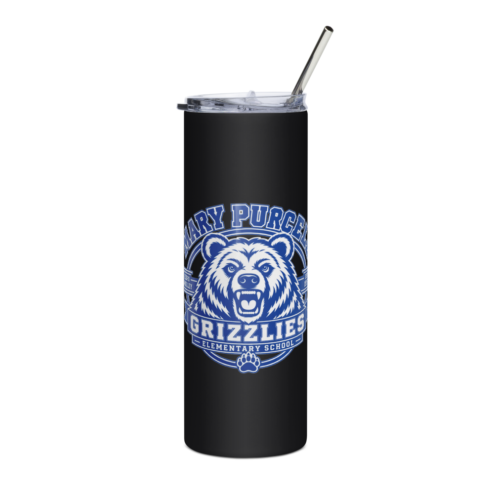 Steel Tumbler with Grizzly Design