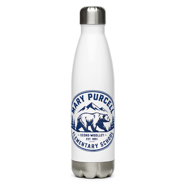 Steel Water Bottle with Blue Mountains Design