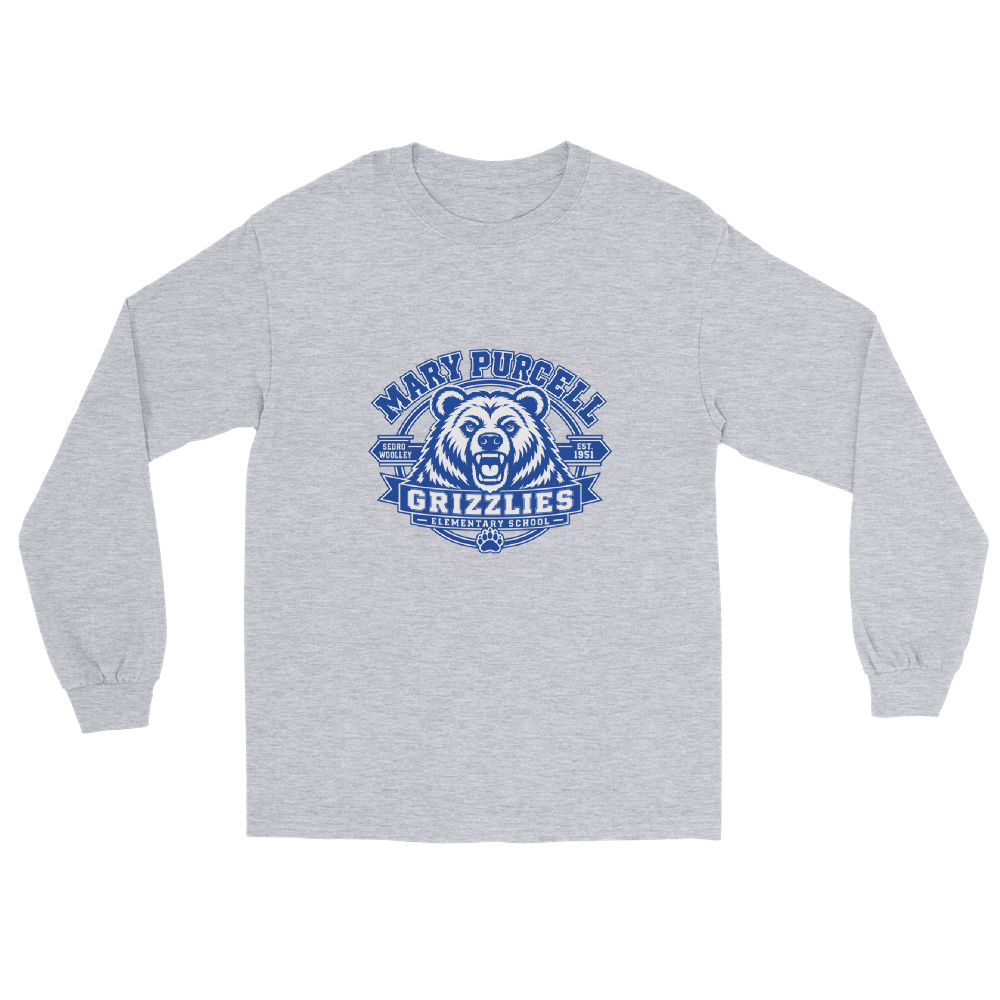 Adult Long Sleeved Shirt with Grizzly Design