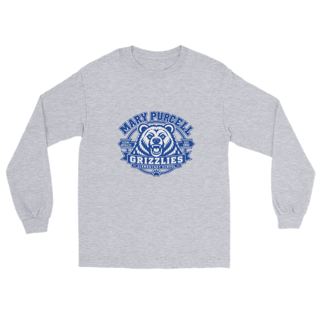 Adult Long Sleeved Shirt with Grizzly Design